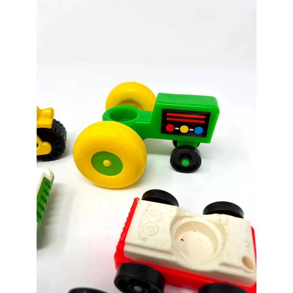 Vintage Fisher Price Little People Vehicles Lot of 8 Cars Tractor Motorcycle
